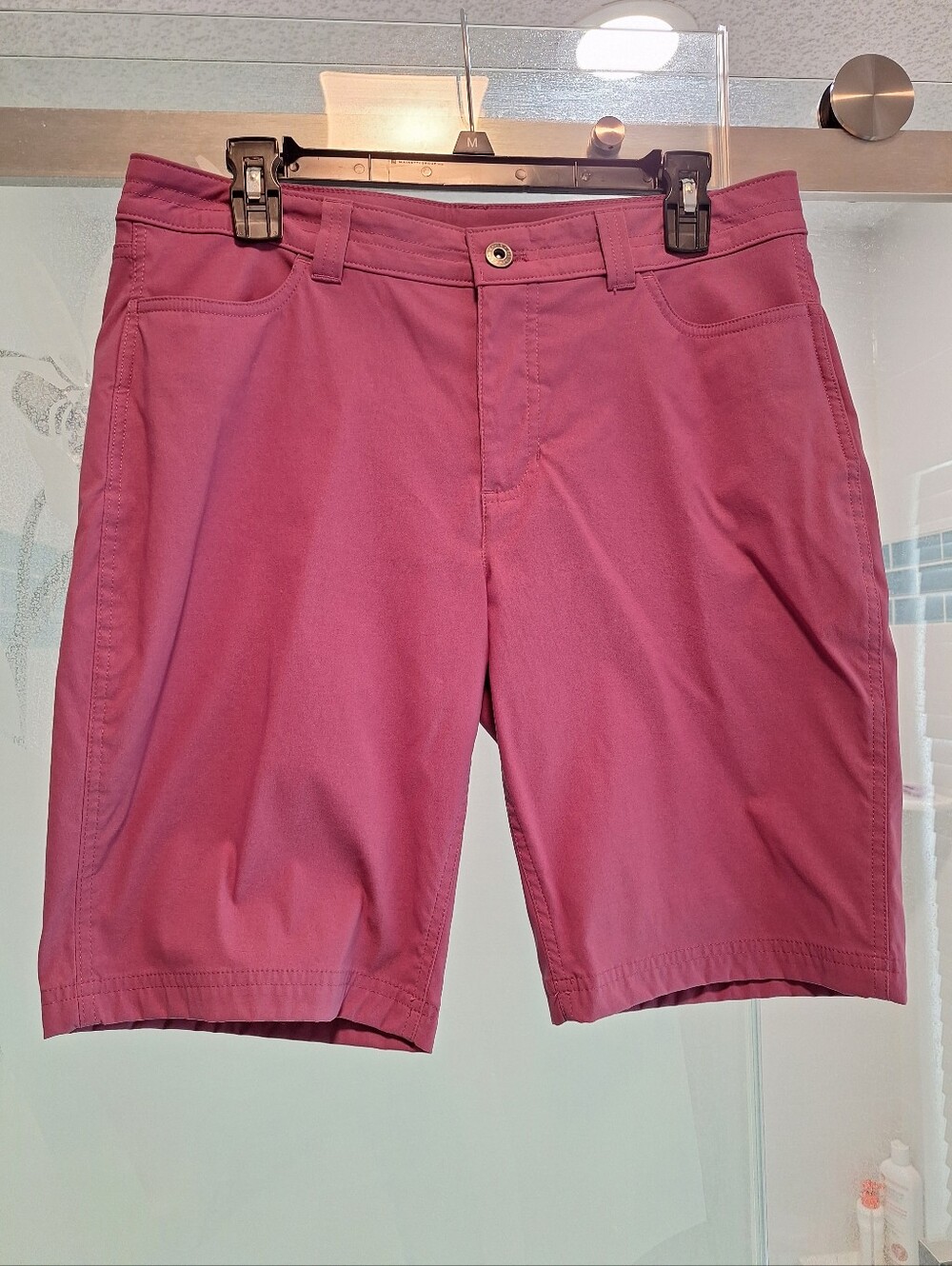 Eddie Bauer Womens Purple Flat-Front Shorts